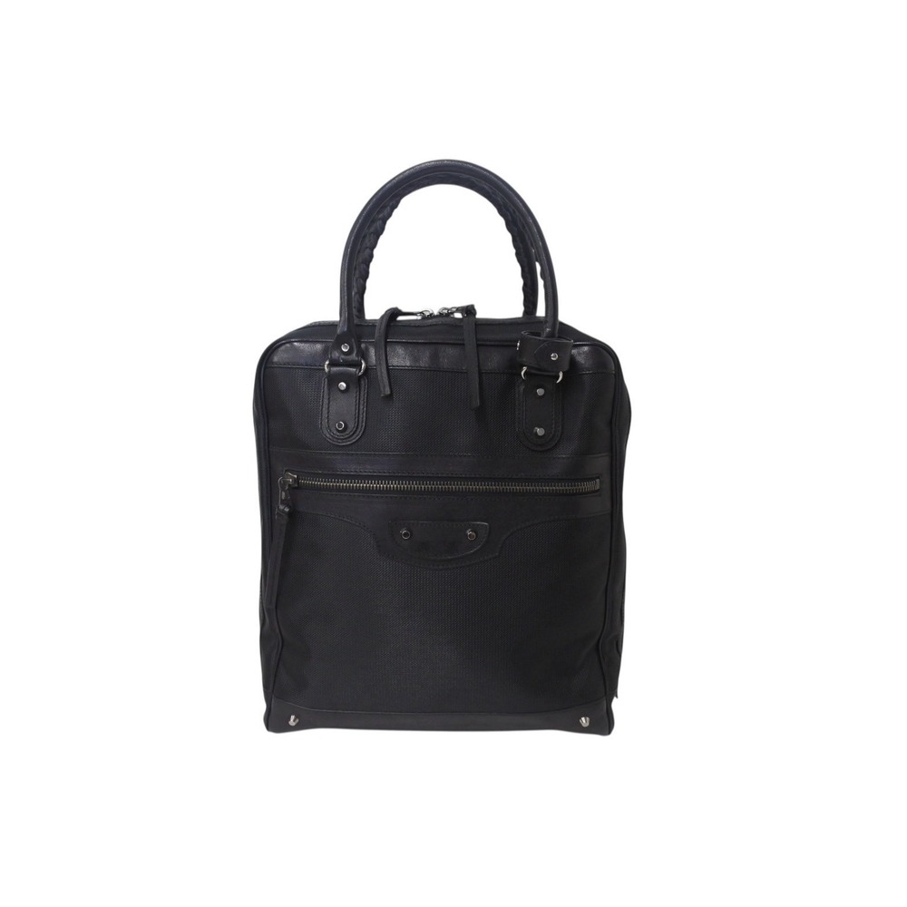 BALENCIAGA Business Tote Bag Handbag Black Leather
